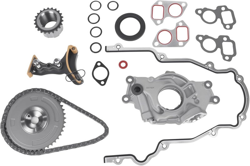 Autodevil Store Timing Chain Kit 6.2L 6.0L 5.3L 4.8L Fit for Impala Corvette Camaro Avalanche Tahoe Silverado 2007-2013 for Envoy Sierra-1500 2500 HD for G8 9-7x H3 Lacrosse Cts 07-11 Engine Time Water Pump - Image 1
